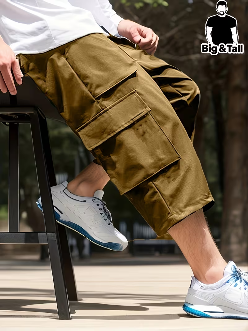 Men’s Big & Tall Workwear Casual Pants – 7/8 Length, Plus Size